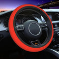 Elastic Stretch Steering Wheel Cover,Warm in Winter and Cool in Summer, Car Universal 15 inch, Microfiber Breathable Ice Silk, Anti-Slip, Odorless, Easy Carry,Red