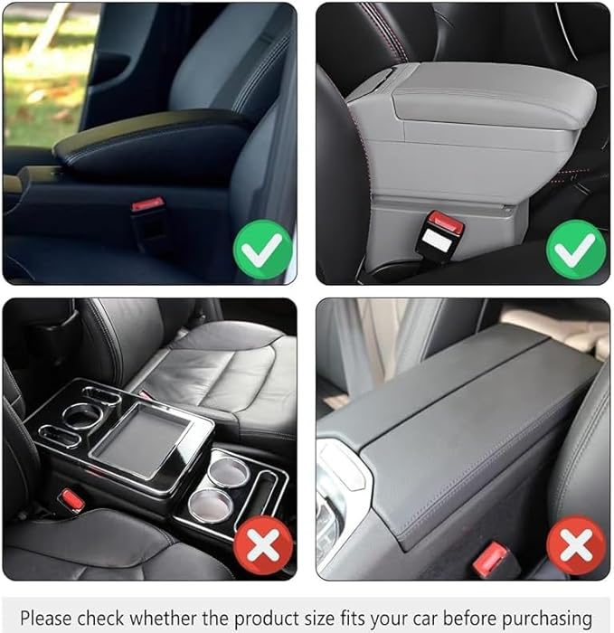 Car Armrest Cushion for Audi A4 allroad (B8 8K) 2011-2015, Car Centre Console Pad Scratch Protection Waterproof Armrest Cushion Interior Accessories,Black