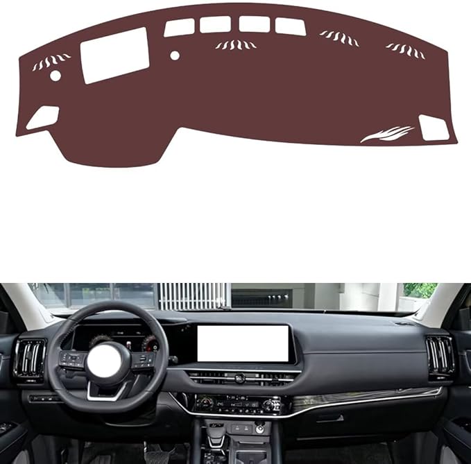 Leather Dashboard Cover Compatible with Nissan Pathfinder (HUD) 2023，Dash Cover, Non-Slip Dash Cover, Dash mat Dashboard Cover, Interior Dash Covers