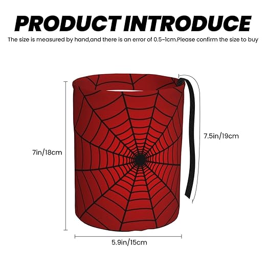 YANGDADA Red Spider Web Car Trash Can Small Portable Car Garbage Bag for Back Front Seat RV's Camping Accessories