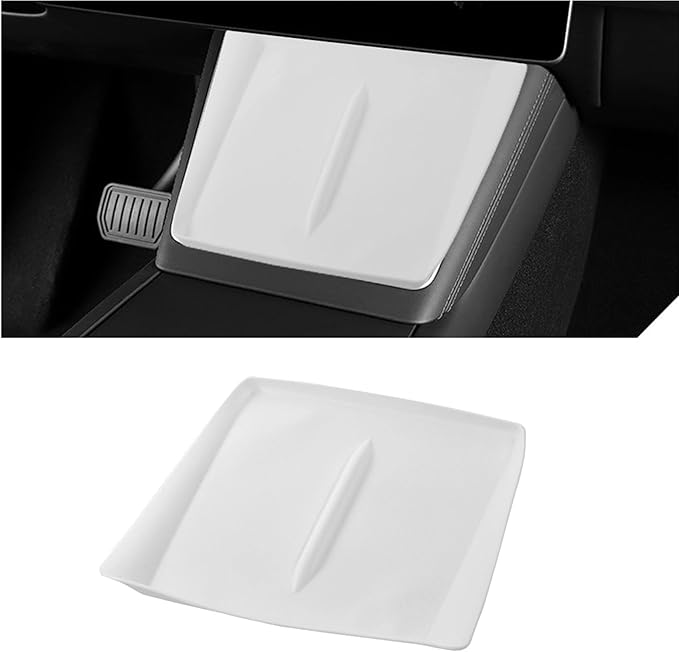 Model Y Center Consoles Wireless Charging Pad, Non-Slip Silicone Mat for Tesla Model 3/ Y Juniper 2025 2024 Phone Charger Protective Pad Car Interior Accessories(White,for Model 3/Y 2025)