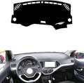 leather dashboard cover Compatible with KIA Morning 2013-2019，dash cover（black）