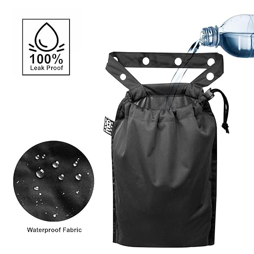 RMMOORORO Cute Hanging Car Trash Garbage Bag 100% Leakproof Waterproof Multipurpose for Car Back Front Seat Console with Hanging Strap (Black)