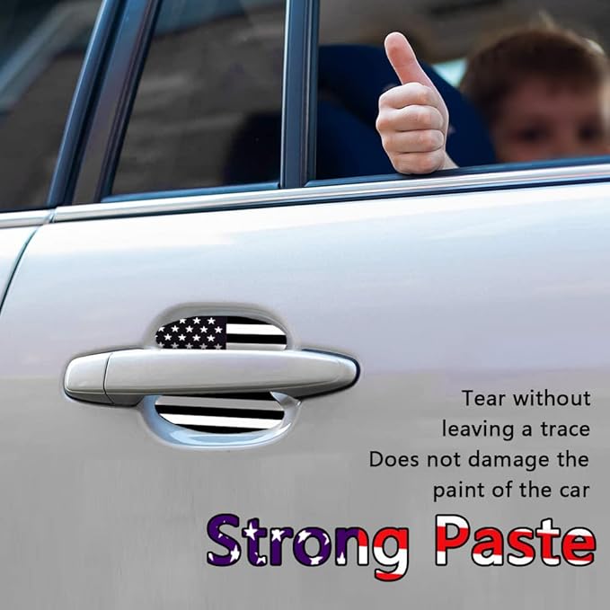HAOBO 4PCS Car Door Handle Cup Scratch Protectors, Anti-Scratch Vehicle Protective Film, Exterior Accessories Universal for Most Cars