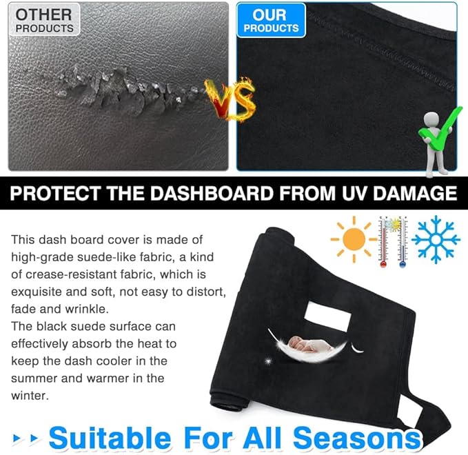 CARTIST Dashboard Cover Fits for 2002-2005 Dodge Ram 1500 and 2003-2005 Dodge Ram 2500 3500 Accessories Dash Cover Mat Non-Slip Pad Carpet Sunshade