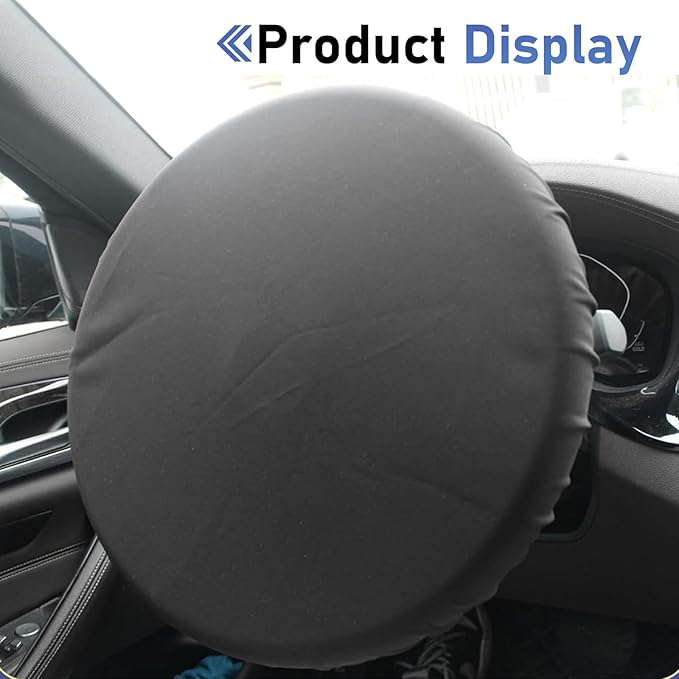 Car Steering Wheel Cover Sun Shade, Thickened Waterproof Steering Wheel Protector, All-Inclusive Protective Cover, Universal Interior Accessories for Car Truck SUV (Black)