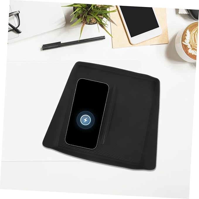 LIFKOME Center Console Cordless Charging Pad -Skid Silicone Mat for Vehicle Dashboard Accessory for Convenient Phone Charging