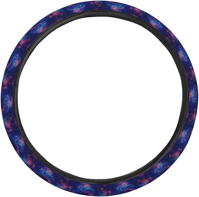 FeHuew Watercolor Galaxy Nebula Steering Wheel Cover for Women, Girls 15 inch Universal Auto Car Anti Slip Wrap Steering Wheel Covers Fit for Vehicles, Truck, SUV