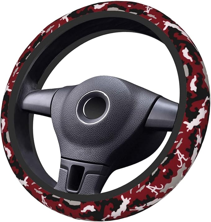 Alabama Camouflage Car Steering Wheel Cover for Men Women,Universal Automotive Steering Wheel Cover for Suvs Sedans Cars