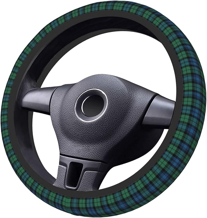 Thickened Elastic Steering Wheel Cover, Plaid Tartan Scottish Clan Campbell Ultra, Soft, Breathable, Fit for Cars, SUVs, Trucks, Stylish Comfortable Grip