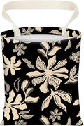 AXZOPDE Cute Car Trash Can, Hanging Canvas Car Back Seat Organizer and Storage Bag, Funny Car Trash Bag for Travelling, Outdoor Cute Black White Daisy