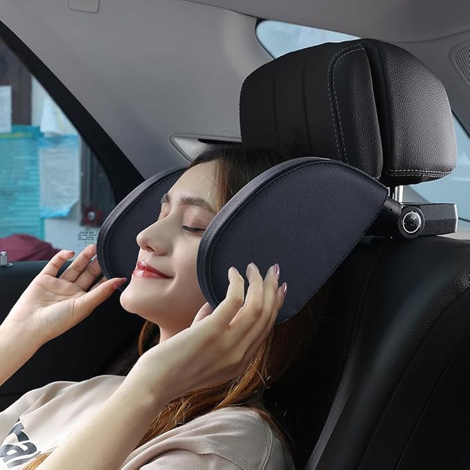 Adjustable Kids Travel Car Seat Headrest Pillow with Lean Support Cushion Sleeping Travel Neck Safeguard Cushion Suitable for Kids Children Teenagers and Adults
