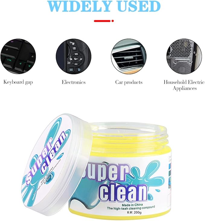 Cleaning Gel for Car, Universal Vehicle Interior Detailing Cleaning Putty Gel, Detail Cleaner Tools for Keyboard Vent PC Laptop Camera, Automotive Duster Remover Cleaner Accessories (Yellow)