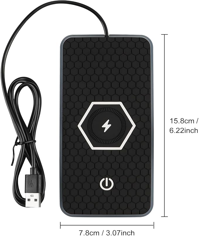 General Wireless Phone Charging Pad with Lighting Silicone Dual Charging Ports Quick Charger Station 15W Adapter for Smartphone Phone (USB Without Cigarette Lighter Adapter)