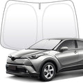 Thickened 2-Layer Front Windshield Sun Shade Compatible for Toyota CHR AX10/AX50 2016-2022, Foldable Custom Fit Sunshade Blocks 99% Heat, Keeps Car Interior Cool (for CHR AX10/AX50 2016-2022)