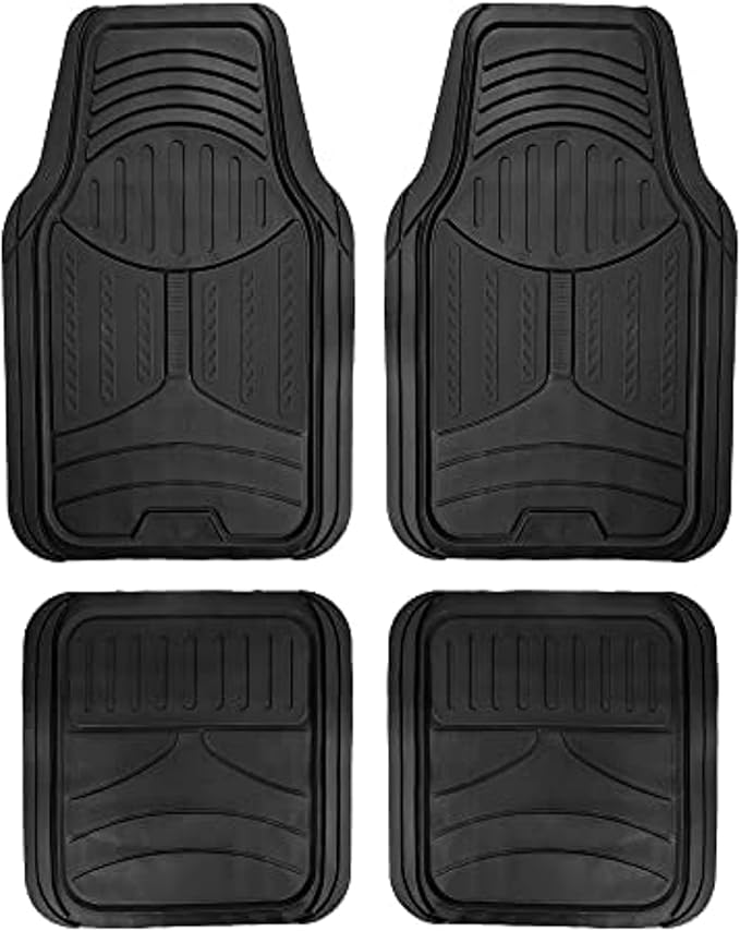 FH Group Automotive Floor Mats - Heavy-Duty Monster Eye Rubber Floor Mats for Cars, Universal Fit Full Set, ClimaProof Floor Mats, Trimmable Floor Mats For Most Sedan, SUV, Truck Floor Mats Black