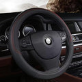 Pahajim Car Steering Wheel Cover for Women Men Universal PU Leather Steering Wheel Accessories Anti Skid 14.5-15 Inch (37-38cm) Forro Volante Carro (Black)