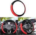 Car Steering Wheel Cover, PU Leather Elastic Vehicle Steering Wheel Protector, 14.5-15 Inches Non Slip Automotive Interior Steering Wheel Accessories, Universal Fit (Red)