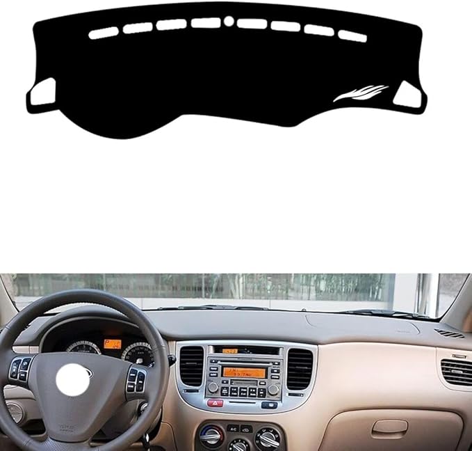 leather dashboard cover Compatible with KIA RIO，dash cover（black）
