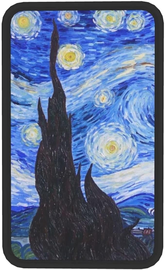 Starry Night Car Center Console Pad Van Gogh Universal Car Armrest Seat Box Cover for Most Vehicle, SUV, Truck, Car Interior Accessories Auto Armrest Cover Protector, Blue