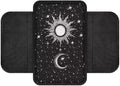 Boatee Sun Moon Armrest Cover for Auto Center Console Cover Arm Rest Mat for Car Console Organizer Armrest Storage Box Pad Universal Arm Rest Cushion Car Accessories Interior Set with Pockets Black