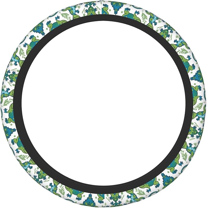 Cute Lizards Car Steering Wheel Cover, 15 Inch Steering Wheel Cover Stylish Decor for Most Cars