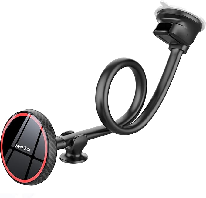 APPS2Car for MagSafe Car Mount Magnetic Phone Holder Upgraded 15-Inch Long Arm Suction Cup Windshield Mount fits iPhone 17 Pro Max Plus 16 15 14 13 12 Mini