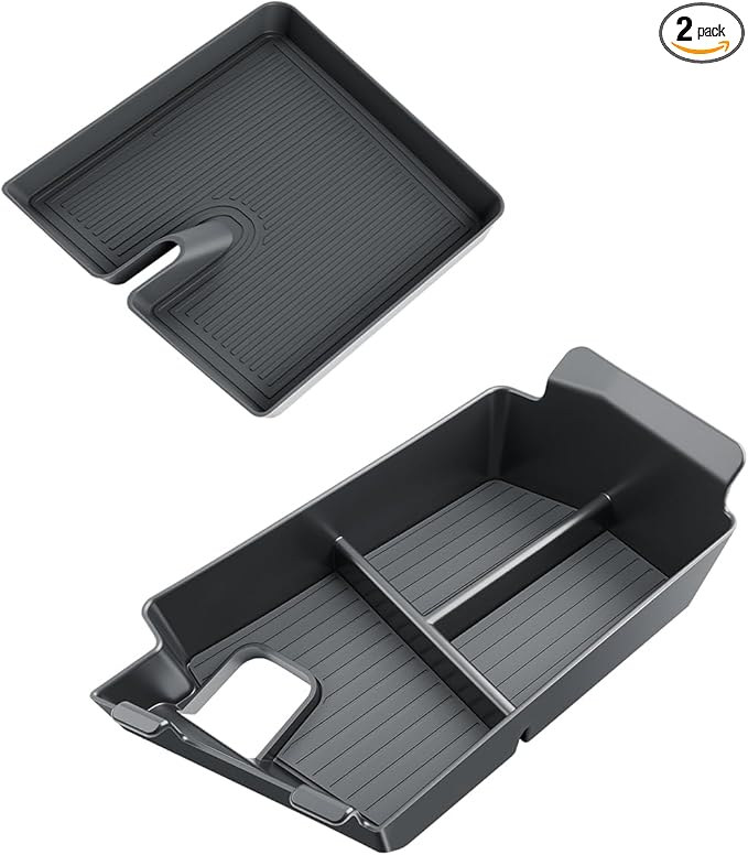 SKTU 2PCS for 2024 2025 2026 Dodge Charger Center Console Tray for 2024 2025 2026 Dodge Charger Console Mat & Center Console Organizer Dodge Charger 2024 2025 2026 Accessories Console Non-Slip Pad