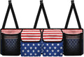 American Flag Car Trunk Organizer, Backseat Hanging Large Storage with Adjustable Straps & 4 Pockets, Waterproof Collapsible Cargo Bag, Car Interior Accessories for SUV, Truck, Van