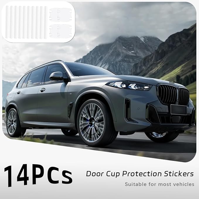 Door Handle Ultra Thin Transparent Protector, 14pcs Scratch Protector Compatible with Most Vehicle Model for Rear View Mirror/Handles/Bumpers/Door Edges