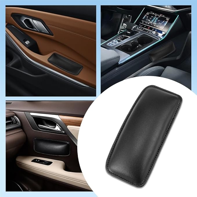 HAOBO 2PS Car Knee Cushion, Car Armrest Pad, Universal Car Center Console Cushion Pad Comfort Pillow, Automotive Interior Accessories Soft Leather Car Armrest Comfort Pillows Fits for Most Cars