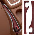 JAGAOSL Car Seat Gap Filler, Universal Fits Car SUV Truck PU Leather Crevice Blocker, Between Seat and Center Console, Stops Cellphone Wallet Keys Coins from Dropping, 2 Pack Red