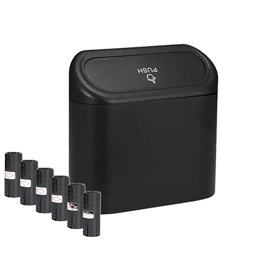ALTIJARAT INT-Car Bin with 90 Pcs Trash Bag-This Car Trash Can Easy to Hang- Car Bin Tidy is Water-Resistance