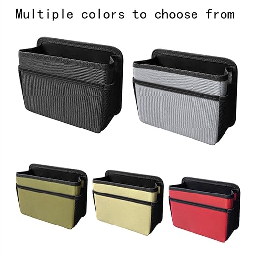 AOWIS Car Trash Can, Foldable Multifunctional Hanging Storage Box Trash Can with a Roll of Garbage Bag, Multi Pocket Design Suitable for Car, Home and Office (red)