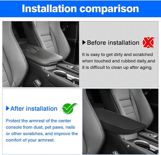 Autorder Center Console Cover for 2015-2020 2021 Lexus NX NX300h/NX300/NX200t Accessories Armrest Cover Anti-Scratch Middle Console Pad Leather Armrest Protector