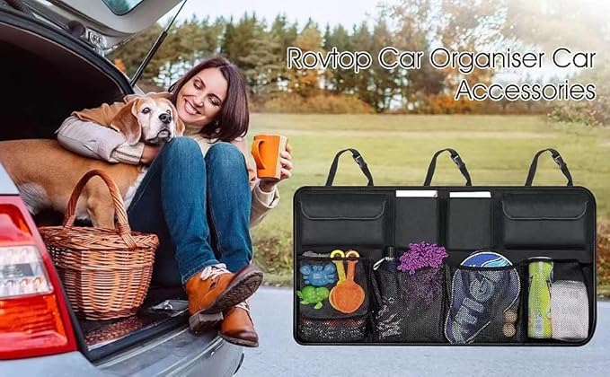 Large Capacity Backseat Trunk Organizer for Chevrolet Equinox EV 2024, Car Trunk Organizer, Collapsible Car Storage Bag with 8 Pockets