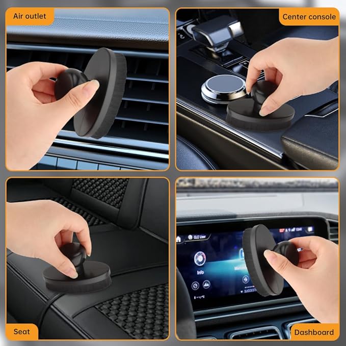 Tire Shine Applicator Brush Kit Large Vegan Tire Dressing Applicator with Car Interior Detailing Brush for Vehicles Tire Shine Polish Wax and Car Interior Cleaning