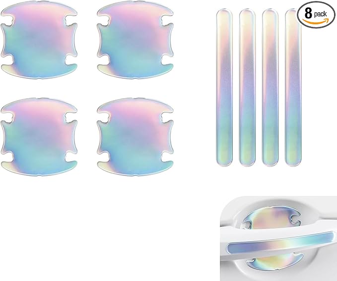 8 PCS Car Door Handle Protectors, Car Door Handle Scratch Protector Sticker, Universal for Most Cars (Multicolor)
