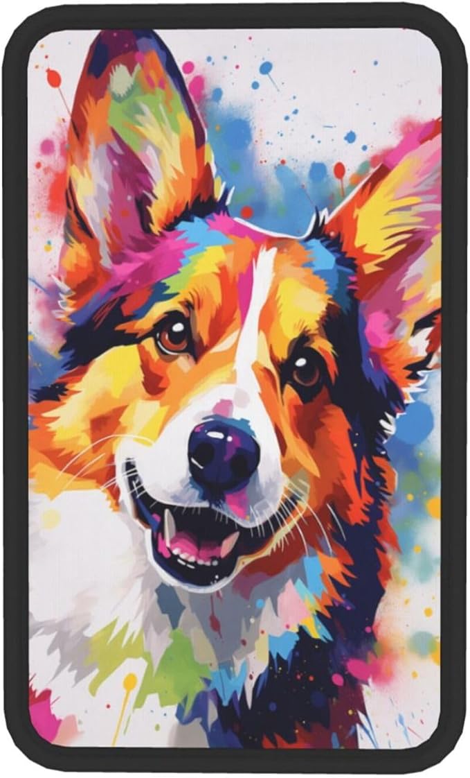 indokyeyqaz Universal Car Center Console Cushion Pad, Colorful Cute Corgi Dog Soft Waterproof Car Center Console Cover Auto Armrest Seat Box Cover Protector for Most Vehicle SUV Truck Car