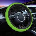 Elastic Stretch Steering Wheel Cover,Warm in Winter and Cool in Summer, Car Universal 15 inch, Microfiber Breathable Ice Silk, Anti-Slip, Odorless, Easy Carry,Green