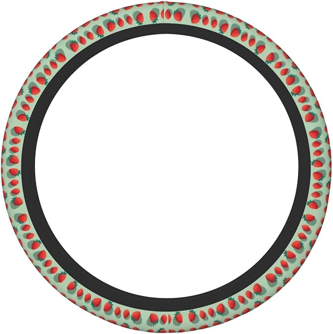Strawberry Universal Fit Steering Wheel Cover for Car, Truck, and SUV, Durable Steering Wheel Protection