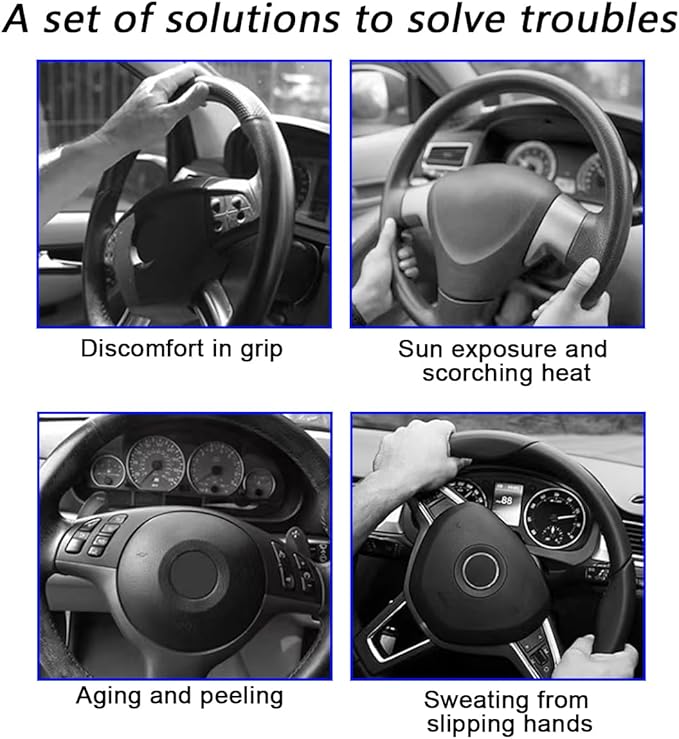Car Steering Wheel Cover, Anti-Slip Soft Silicone Automotive Steering Wheel Protector, Comfortable Vehicle Steering Wheel Protective Accessories, Universal for RV, SUV, Truck (Gray)