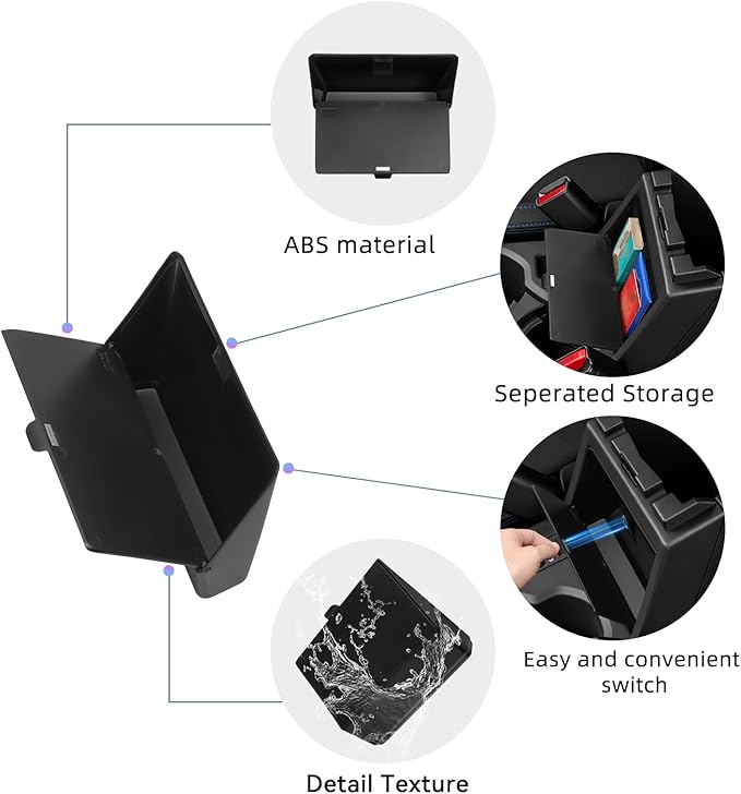 smabee Center Console Hidden Storage Box for Subaru Forester 2025 2026 Central Control Hidden Box ABS Storage Tray Interior Car Accessories Black