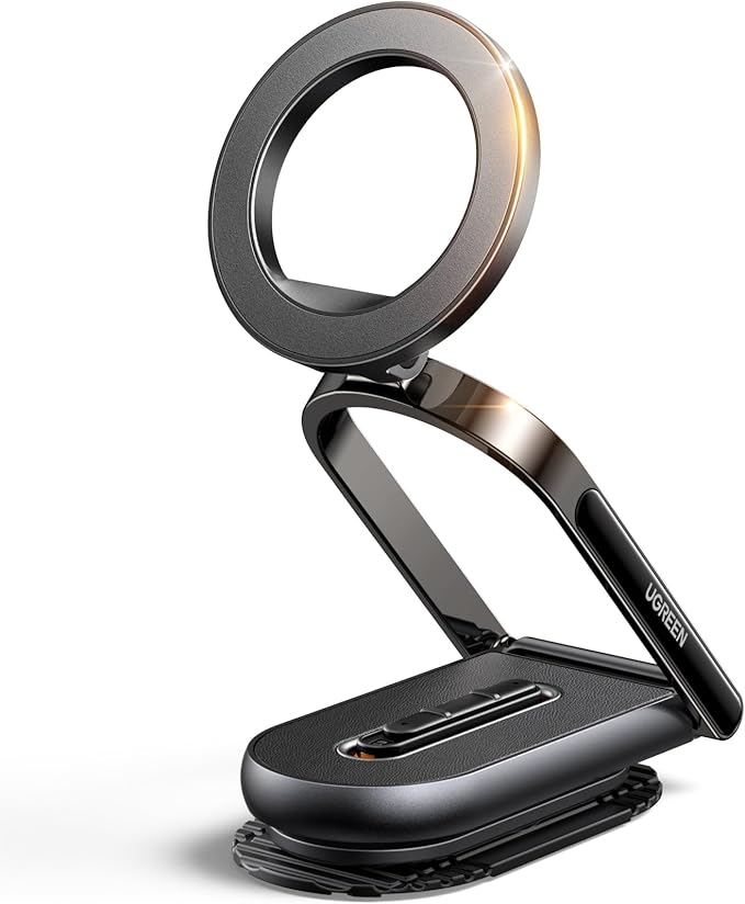 UGREEN for Magsafe Car Mount Dashboard 360° Rotation Magnetic Phone Holder Removable Design Car Cellphone Holder Compatible with iPhone 17 16 15 14 13 12 Series and MagSafe Case Strongest Magnet