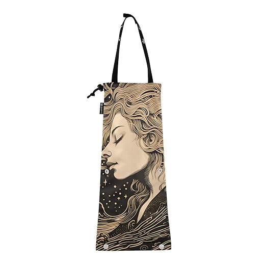 ALAZA Hanging Car Trash Bags Garbage Bag Trash Can for Back Seat Small Portrait Painting Washable Storage Bag Retractable 2 Pack