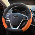 Pahajim Steering Wheel Cover Flat Bottom, D Shaped Car Steering Wheel Wrap PU Leather Anti Skid 14.5-15 Inch (37-38cm) Cubre Volantes Carros for Women Men (Orange)