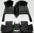 Custom Personalized Floor Mats for Cars，Luxury Full Coverage All Weather Car Floor Mats，Anti-Slip Leather Car Mat Set ，Custom Floor Mats for 99% of Cars, Trucks & SUVs (All Black Green)
