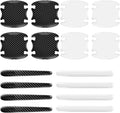 16PCS Car Door Handle Cup Scratch Protector Set - Universal Waterproof Rearview Mirror Protector Film Car Door Bowl Sticker - Anti-Scratch Paint Cover Guard Pad for Cars (Clear&CarbonFiber)