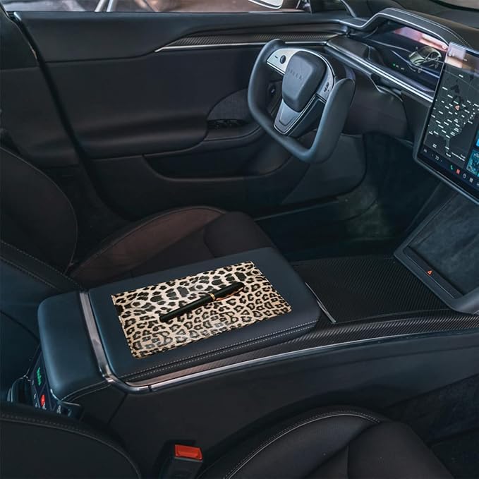 Premium Car Registration and Insurance Holder,Registration Insurance Card Holder of Leopard Print PU Leather Looks Stylish and Special,Glove Box Organizer Makes Your Documents In Order.