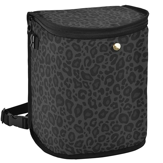 Black Leopard Car Trash Can Animal Skin Print Car Garbage Bag with Lid Hanging Waterproof Leak Proof Vehicle Storage Bin